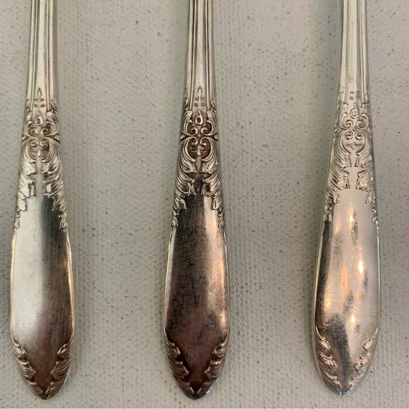 10 King Edward Forks Silverplated National Silver Company Salad Fork Set 7.5" - Picture 8 of 9